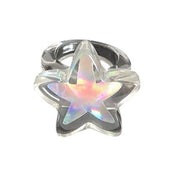 IRIDESCENT STAR RING ADJUSTABLE HOLOGRAPHIC STAR