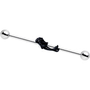 Black Diving Mermaid Industrial Barbell 38mm