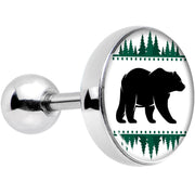 16G 1/4 Winter Polar Bear in Woods Tragus Cartilage Earring