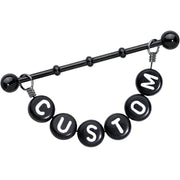 Handmade Custom Black Personalized Name Dangle Industrial Barbell 40mm
