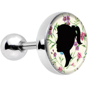 16G 1/4 Woman Floral Silhouette Tragus Cartilage Earring