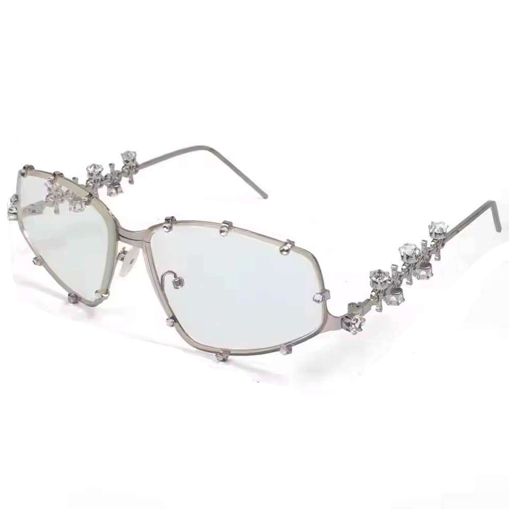 JEWELED SUNGLASSES WITH DELICATE CRYSTAL EMBELLISHMENTS