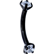 5/16 Clear CZ Gem Black PVD Bling Bling Curved Eyebrow Ring