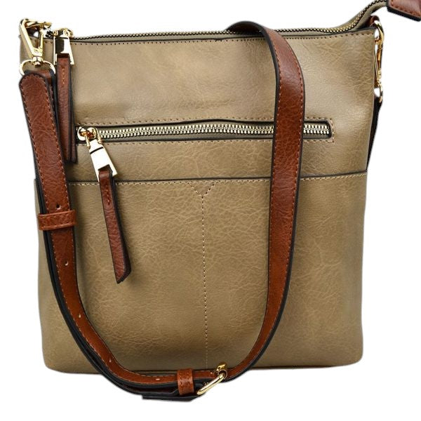 Women's Kaylee Soft PU Vegan Leather 2 in 1 Tote Crossbody Bag