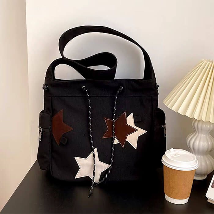KHAKI STAR SHOULDER BAG STAR AESTHETIC CROSSBODY BAG