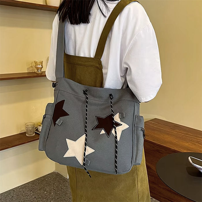 KHAKI STAR SHOULDER BAG STAR AESTHETIC CROSSBODY BAG