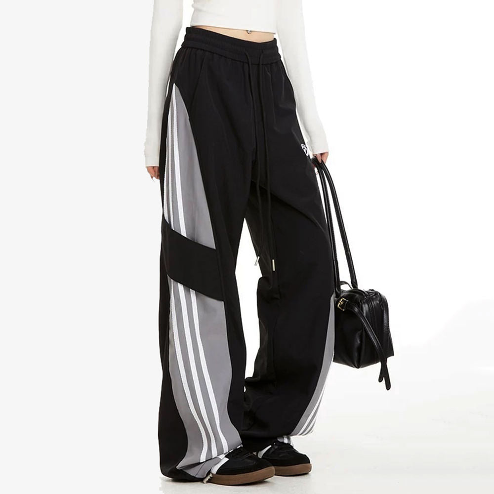 KHAKI STRIPE CARGO PANTS URBAN FASHION CARGO POCKETS