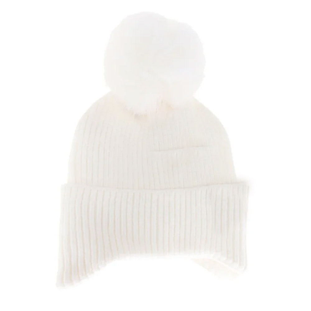 KIDS Ear Flap Pom C.C Beanie