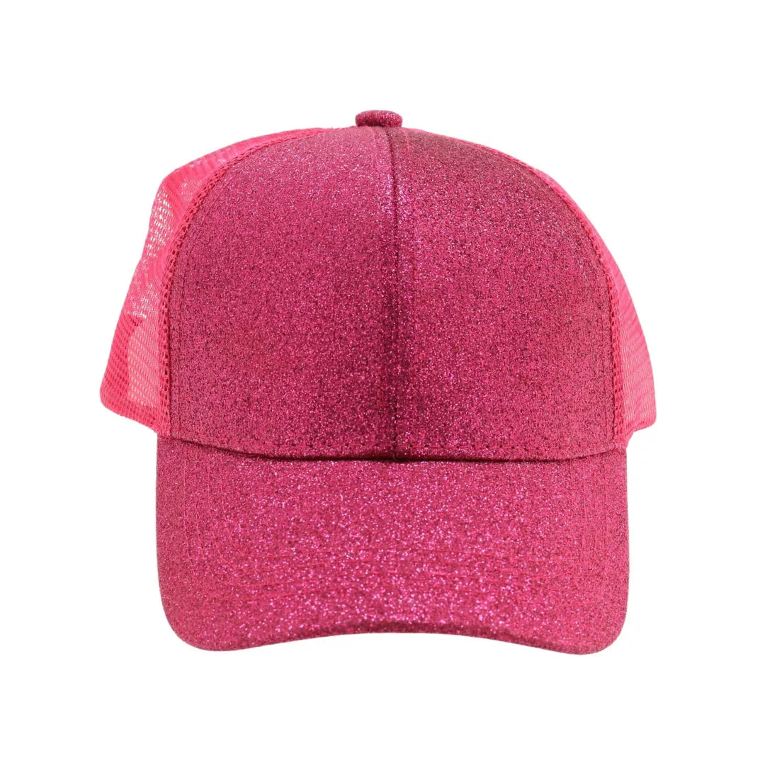 Kids Glitter High Ponytail C.C Ball Cap