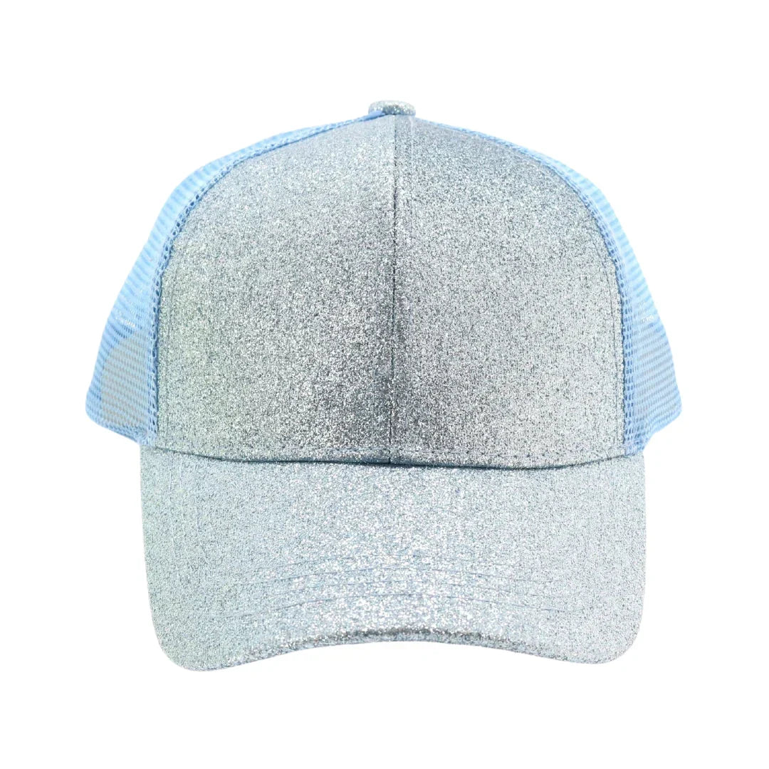 Kids Glitter High Ponytail C.C Ball Cap