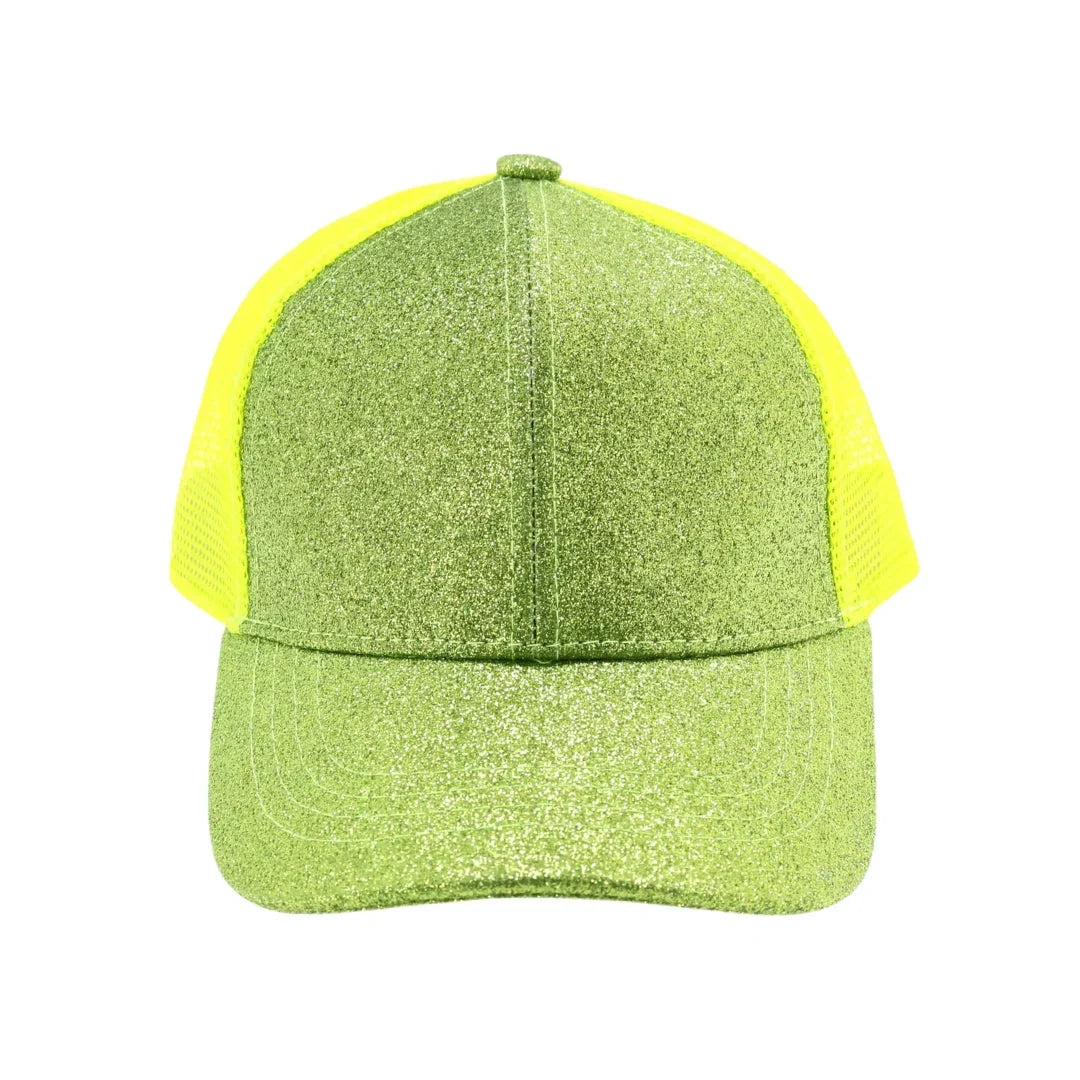 Kids Glitter High Ponytail C.C Ball Cap