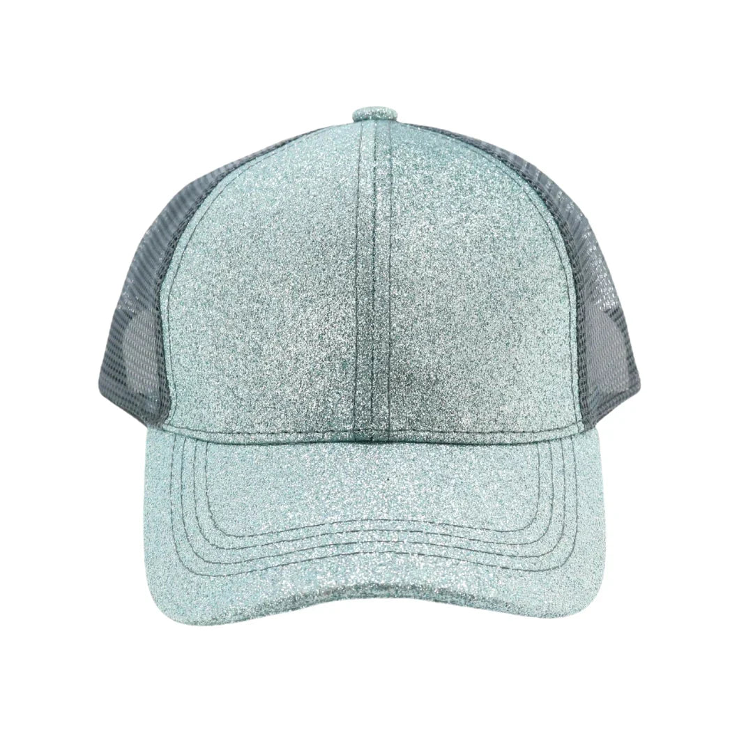 Kids Glitter High Ponytail C.C Ball Cap