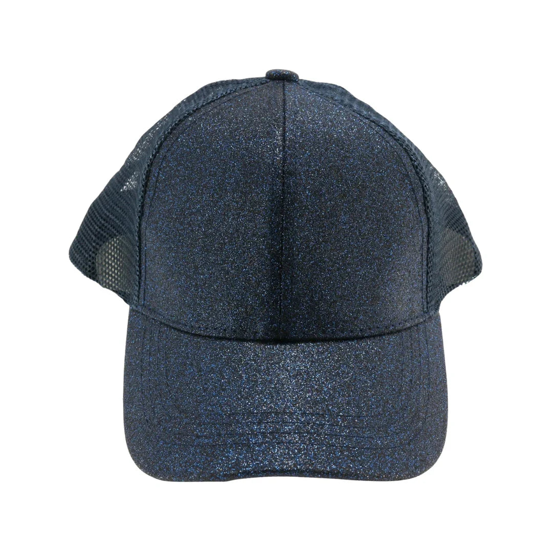 Kids Glitter High Ponytail C.C Ball Cap