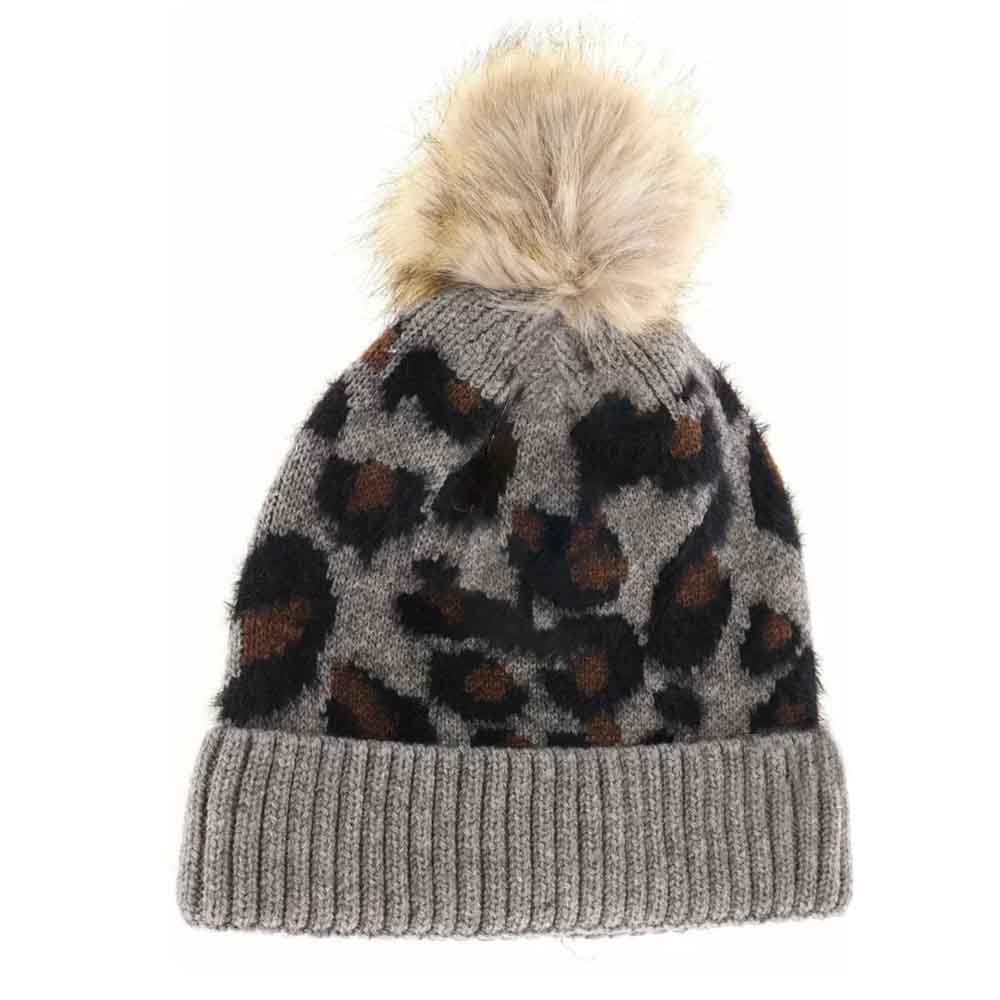 KIDS Leopard Pom C.C Beanie
