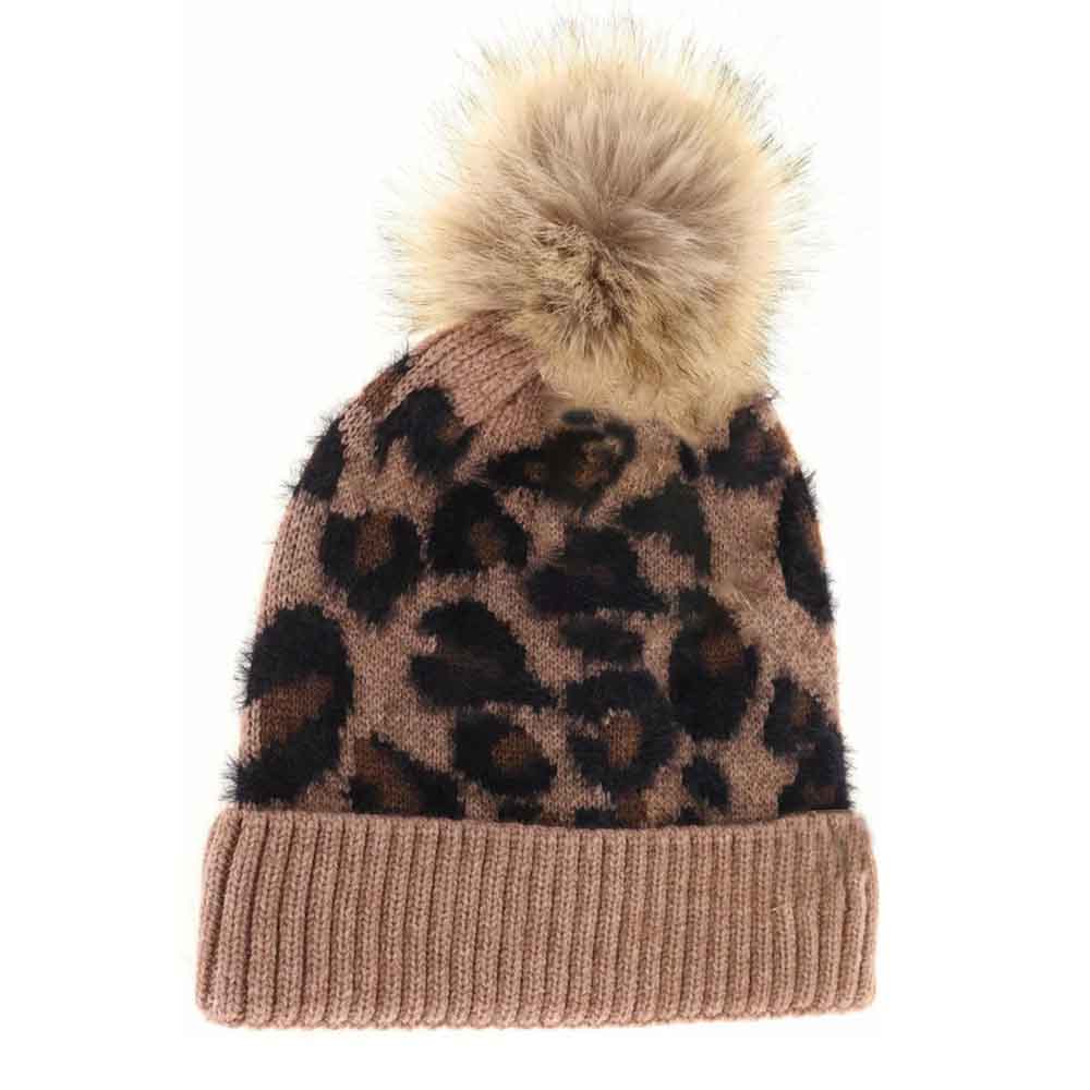 KIDS Leopard Pom C.C Beanie