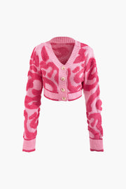 KNIT CARDIGAN - PINK AND FUCHSIA CLASSIC MULTICOLOR COLORBLOCK DESIGN