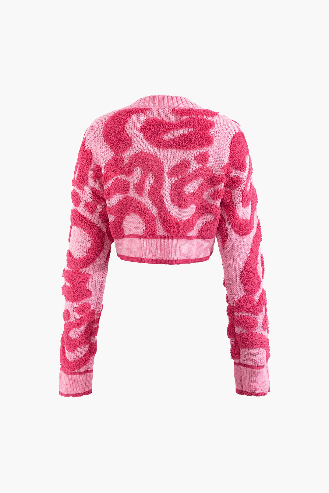 KNIT CARDIGAN - PINK AND FUCHSIA CLASSIC MULTICOLOR COLORBLOCK DESIGN