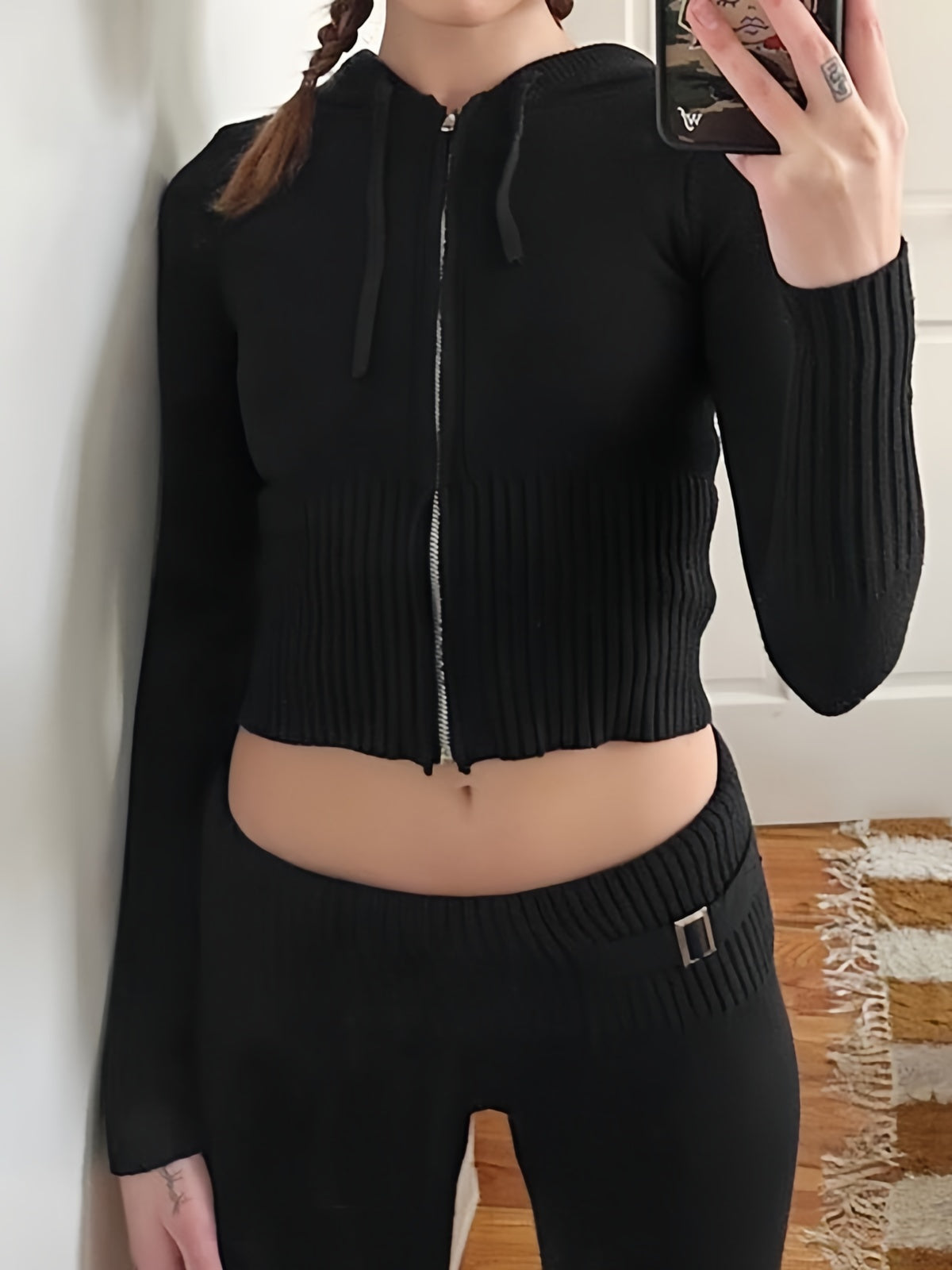 KNIT CROP TOP AND PANTS SET TWO-PIECE VACATION OUTFIT