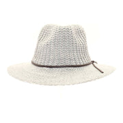 Knit Fedora C.C Hat with Leather Cord