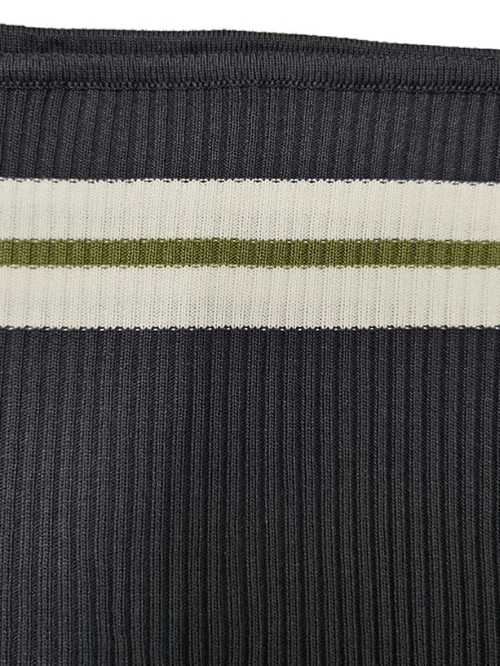 KNIT STRIPED BANDEAU TUBE TOP WITH STRIPES DESIGN