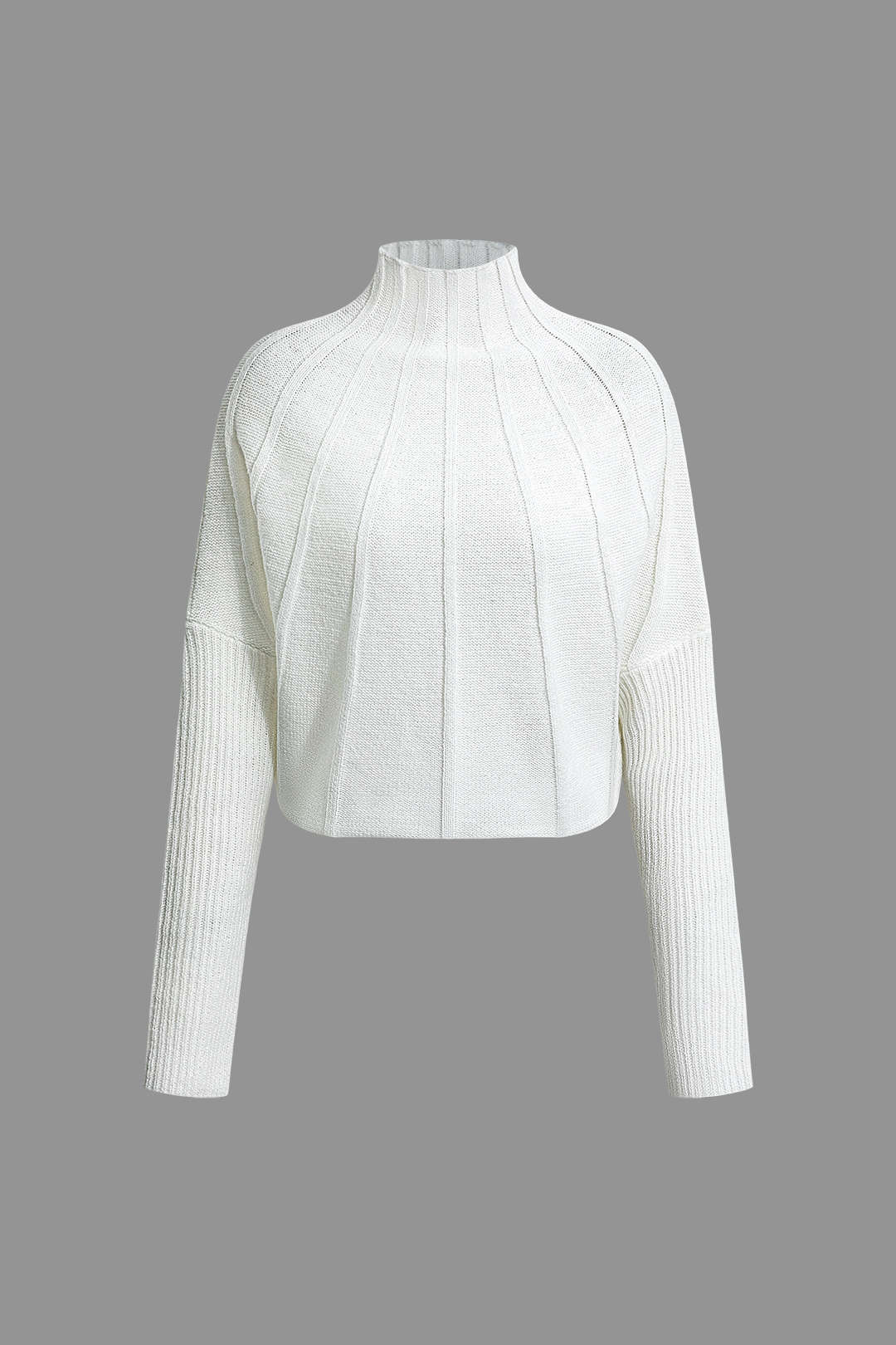 KNIT SWEATER CREAM COLOR STRUCTURED BATWING ICONIC 2000S-INSPIRED SWEATER