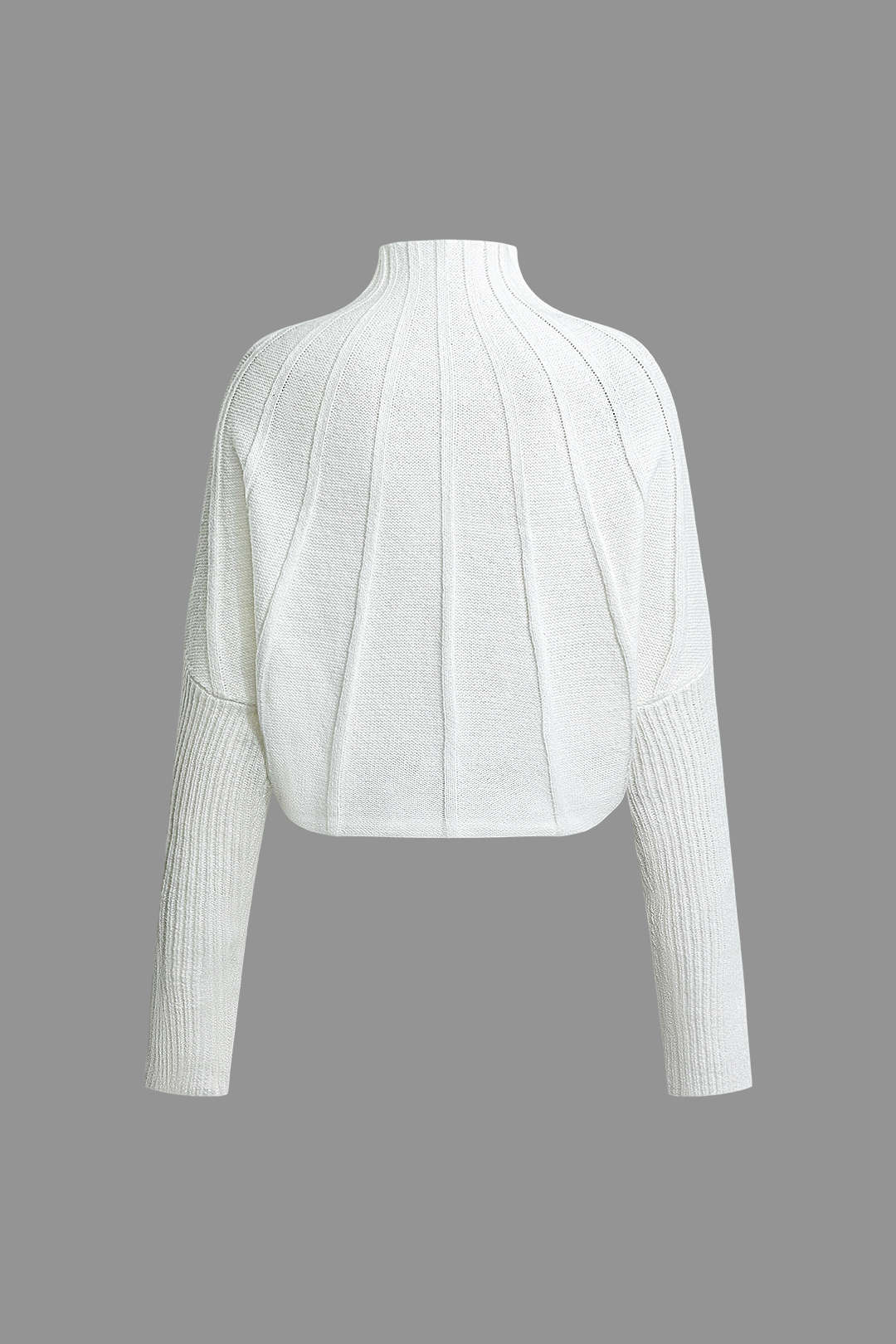 KNIT SWEATER CREAM COLOR STRUCTURED BATWING ICONIC 2000S-INSPIRED SWEATER