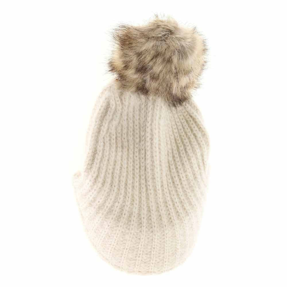 Knitted Brim C.C Beanie with Pom