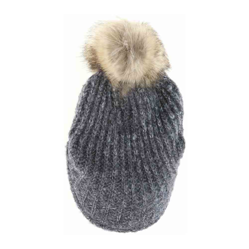 Knitted Brim C.C Beanie with Pom