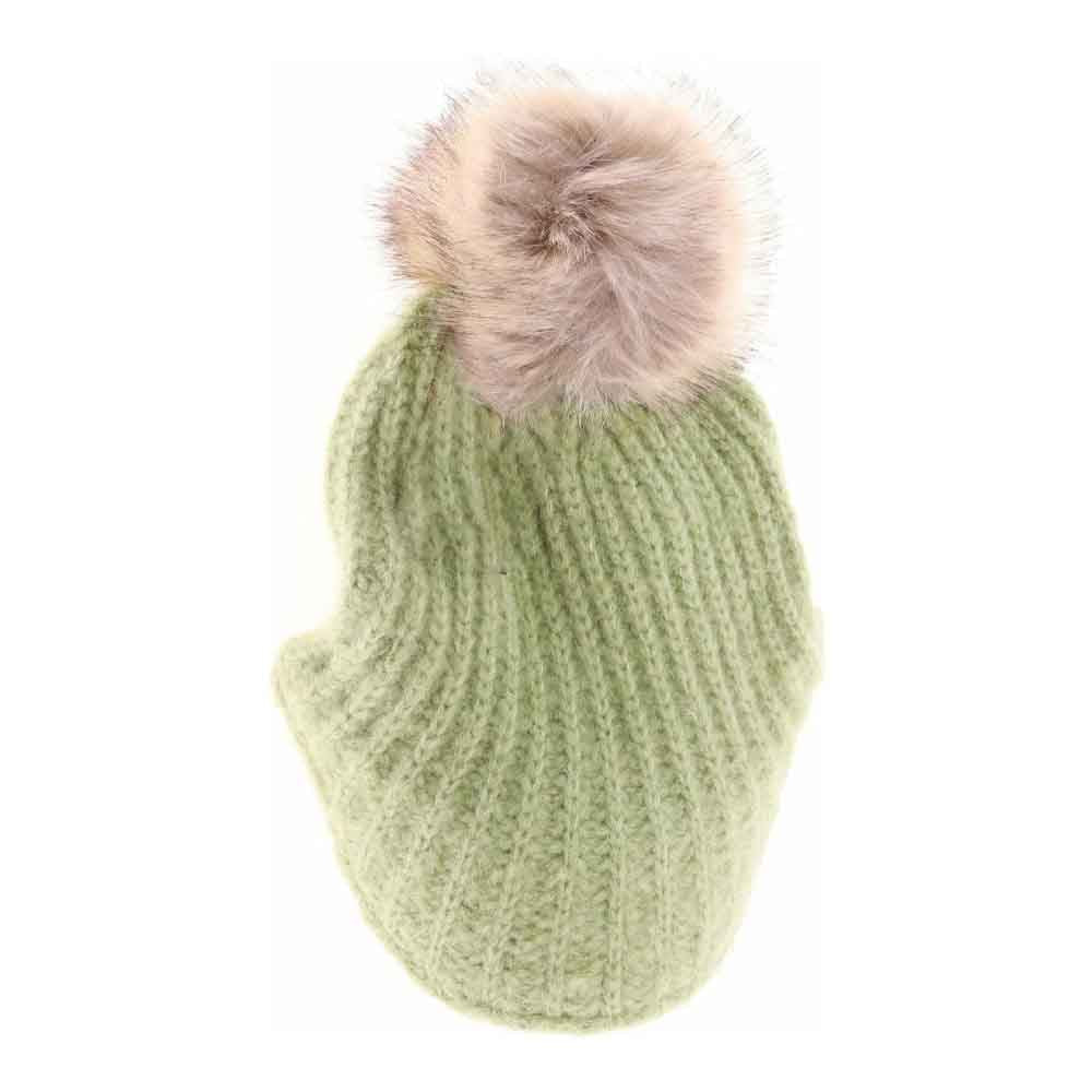 Knitted Brim C.C Beanie with Pom