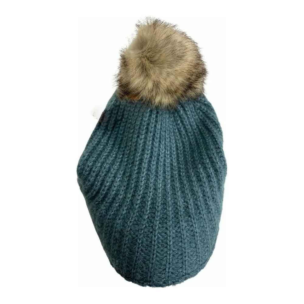 Knitted Brim C.C Beanie with Pom