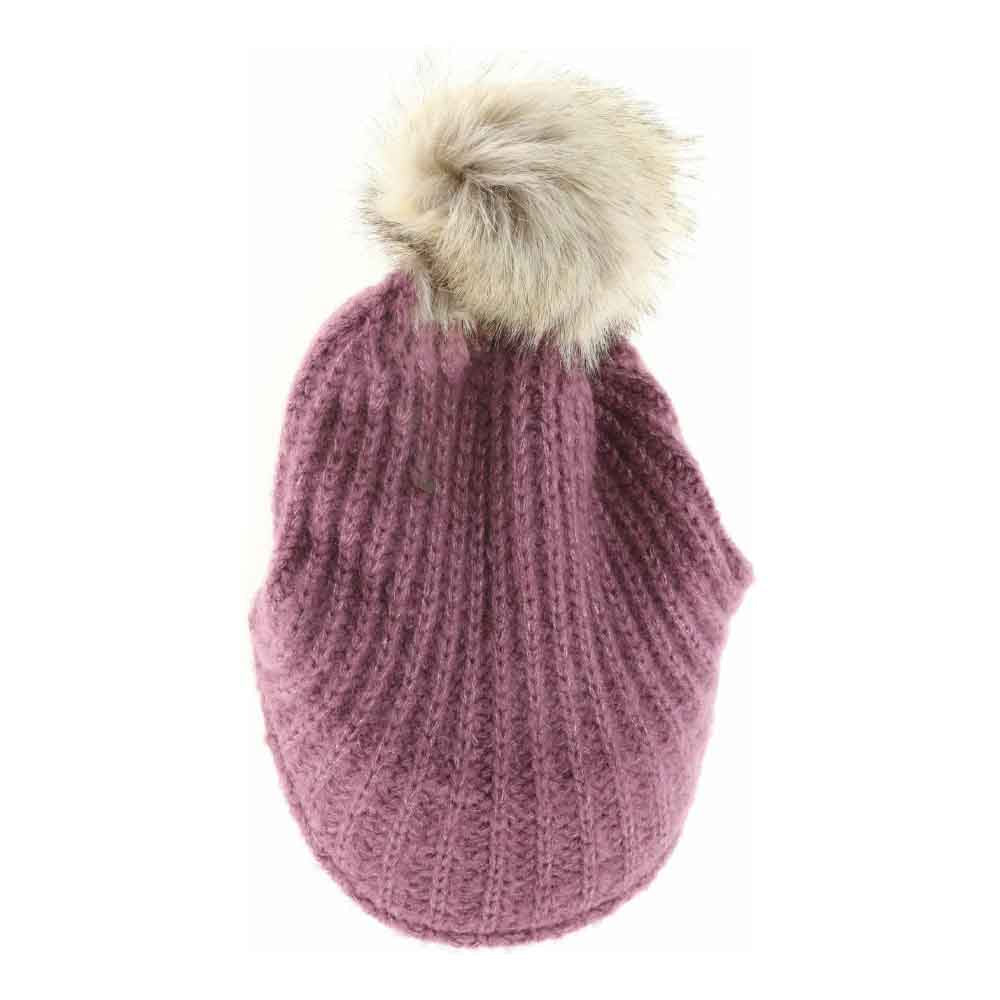 Knitted Brim C.C Beanie with Pom