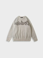 KNITTED WOOL DCRB SWEATER WITH STAR DESIGN