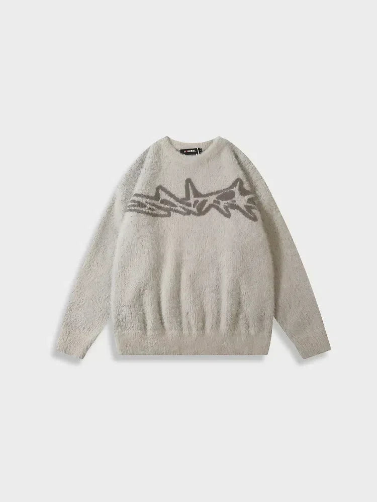 KNITTED WOOL DCRB SWEATER WITH STAR DESIGN