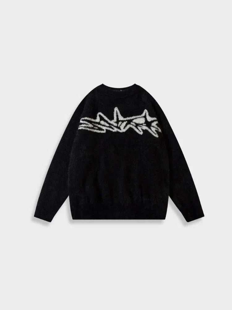 KNITTED WOOL DCRB SWEATER WITH STAR DESIGN