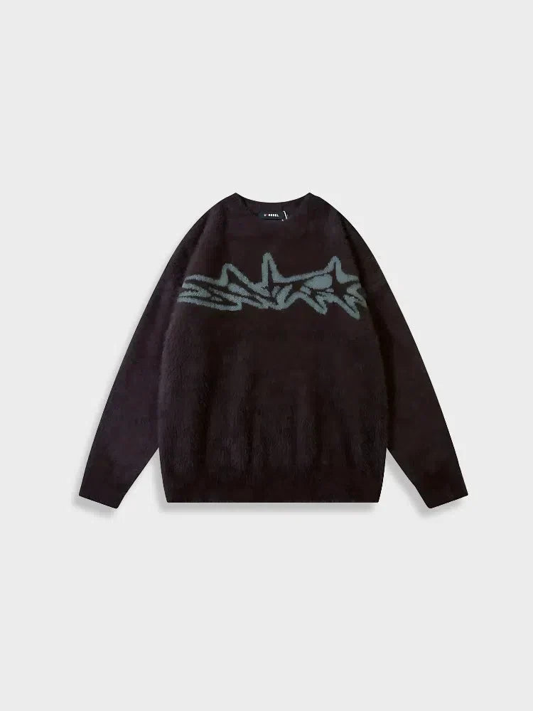 KNITTED WOOL DCRB SWEATER WITH STAR DESIGN