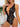Lace Floral Deep V One-Piece Bodysuit - Black / S