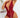 Lace Floral Deep V One-Piece Bodysuit - Red / S