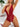 Lace Floral Deep V One-Piece Bodysuit - Red / S