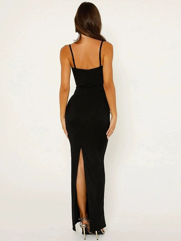 LACE SLIM CAMI SET - TWO WOMEN IN BLACK LACE SLIM DRESSES