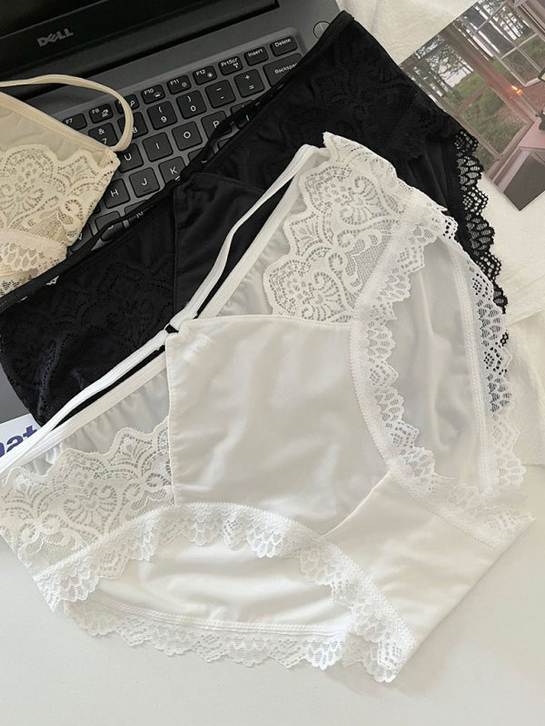 Lace Trim Self Design Women’s Panties