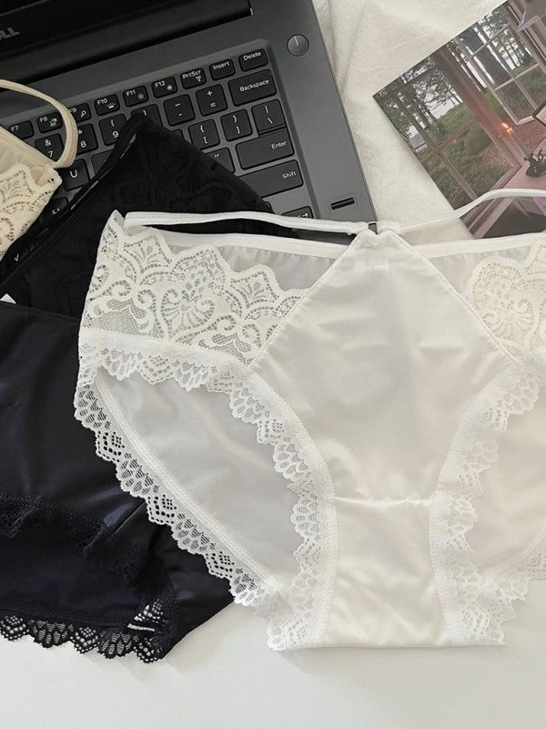 Lace Trim Self Design Women’s Panties