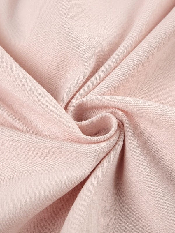 LACE TRIM SHORT SLEEVE PINK TIE-FRONT TOP WITH LACE DETAIL