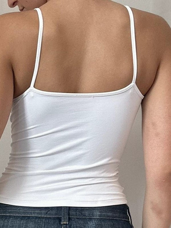 LACE-TRIMMED CAMISOLE WITH BOW SPLICING FOR A FLATTERING SILHOUETTE
