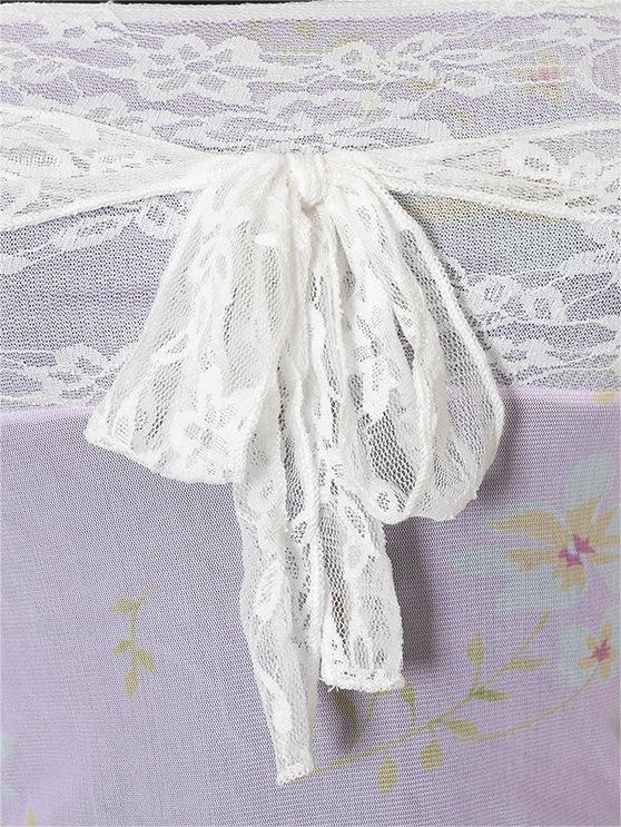 LACE-TRIMMED FLORAL TUBE TOP SLIM FIT STRAPLESS SUMMER APPAREL