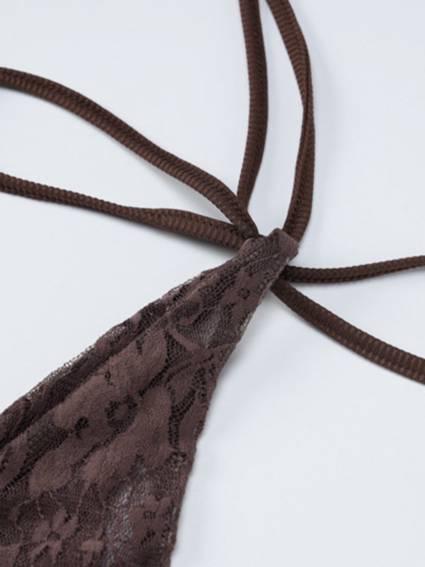 LACE-TRIMMED TANK TOP WITH LACE SPLICE SLIM FIT DESIGN