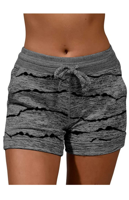 Ladies Casual Fashion Waist Stretch Shorts - Charcoal grey / S