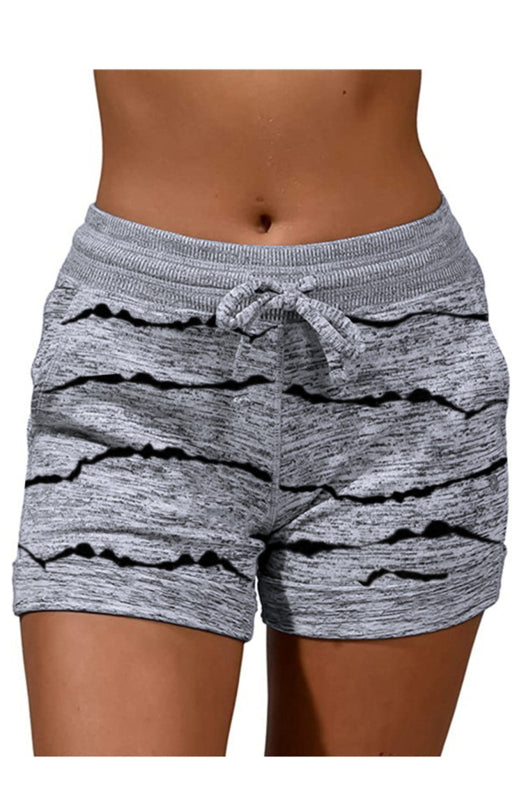 Ladies Casual Fashion Waist Stretch Shorts - Misty grey / S