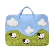 LAPTOP BAG WHIMSICAL SHEEP GREEN HILLS AESTHETIC