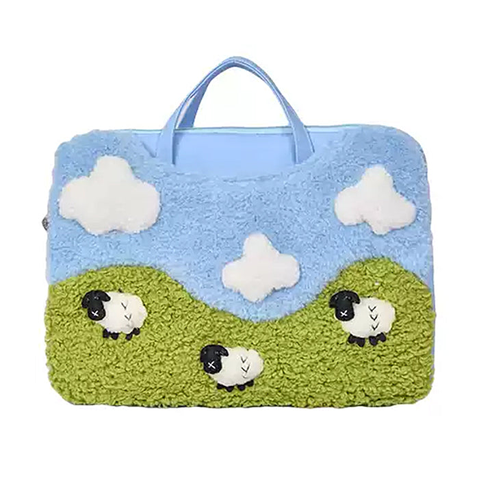 LAPTOP BAG WHIMSICAL SHEEP GREEN HILLS AESTHETIC