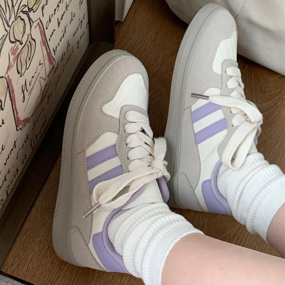 LAVENDER CREAM SNEAKERS VIBRANT LAVENDER SCHOOL SNEAKERS